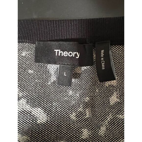 Theory Black & White Heavy Knit Short A-Line Pull On Lotamee Skirt Lustrate Patt - Picture 6 of 6